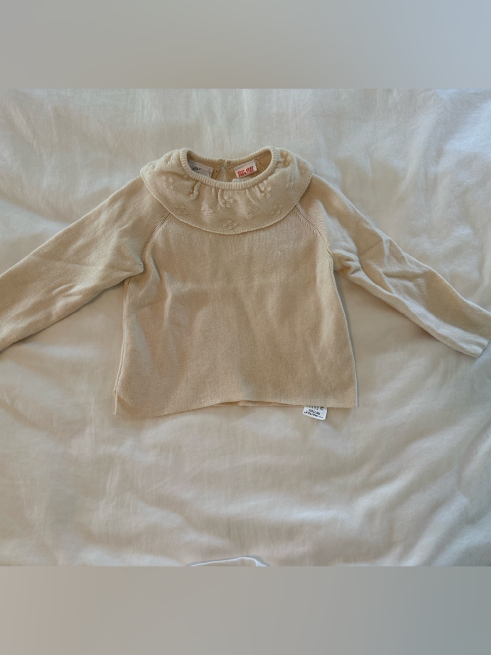 Zara Baby Girl Cream Sweater- Size 6-9 months